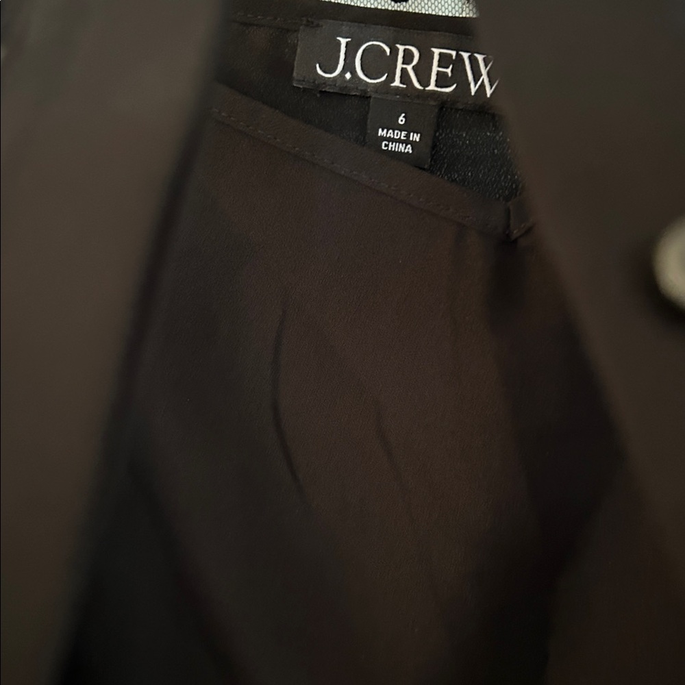 J. Crew Black Sheer Polka Dot Blouse - Picture 5 of 7